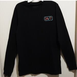 Adidas Long Sleeve Graphic T Shirt Black Mens M Y2K Streetwear Sneakerhead Alt